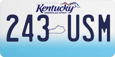 KY license plate 243USM