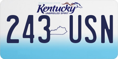 KY license plate 243USN