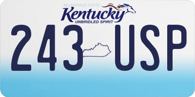 KY license plate 243USP