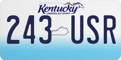 KY license plate 243USR
