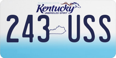 KY license plate 243USS