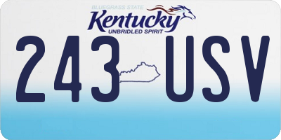 KY license plate 243USV