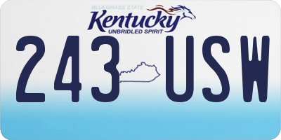 KY license plate 243USW