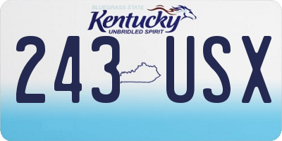 KY license plate 243USX