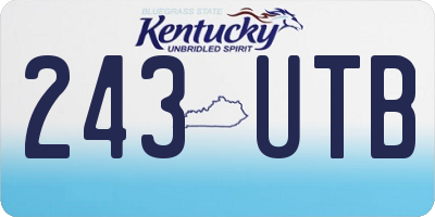 KY license plate 243UTB