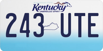 KY license plate 243UTE