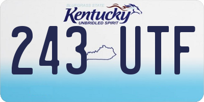 KY license plate 243UTF