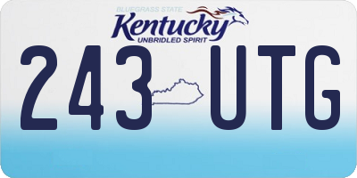 KY license plate 243UTG