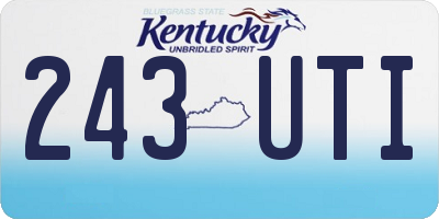 KY license plate 243UTI
