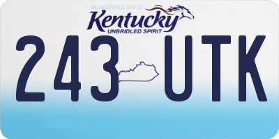 KY license plate 243UTK