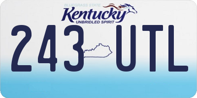 KY license plate 243UTL
