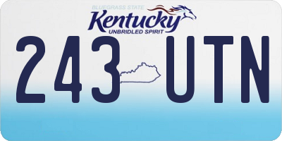 KY license plate 243UTN