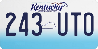 KY license plate 243UTO
