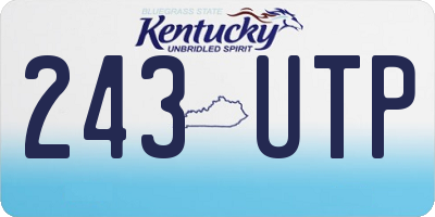 KY license plate 243UTP