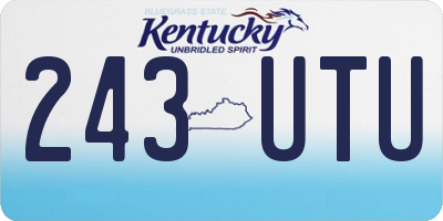 KY license plate 243UTU