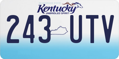 KY license plate 243UTV
