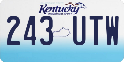 KY license plate 243UTW