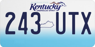 KY license plate 243UTX