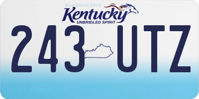 KY license plate 243UTZ