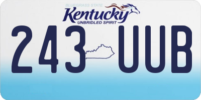 KY license plate 243UUB