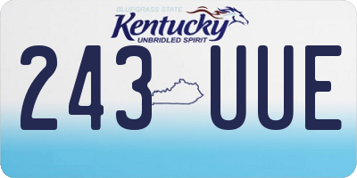 KY license plate 243UUE