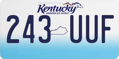 KY license plate 243UUF