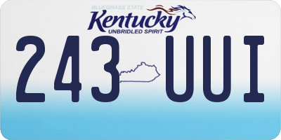 KY license plate 243UUI