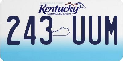 KY license plate 243UUM