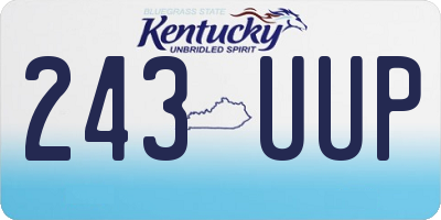 KY license plate 243UUP