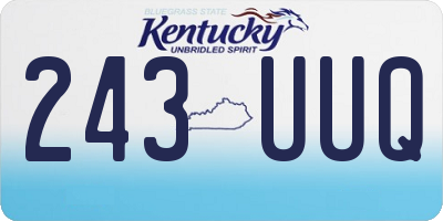 KY license plate 243UUQ
