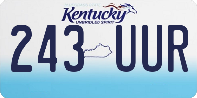 KY license plate 243UUR