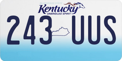 KY license plate 243UUS