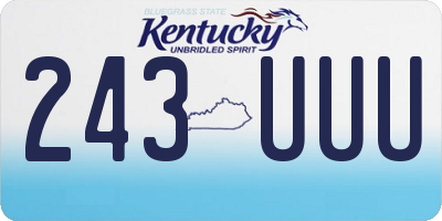 KY license plate 243UUU