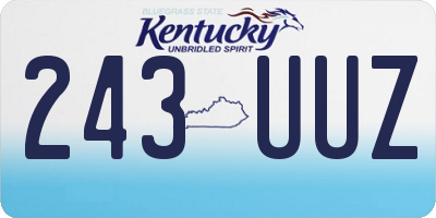 KY license plate 243UUZ