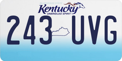 KY license plate 243UVG