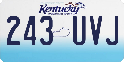 KY license plate 243UVJ