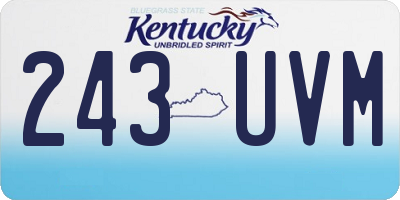 KY license plate 243UVM