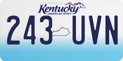KY license plate 243UVN