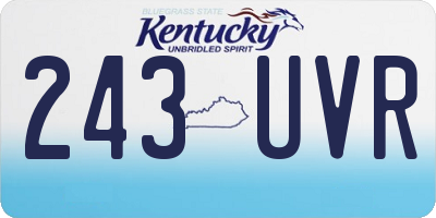 KY license plate 243UVR