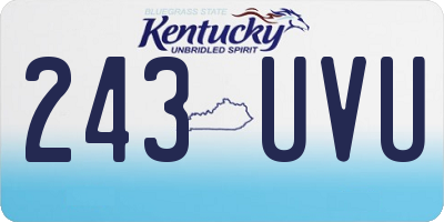KY license plate 243UVU