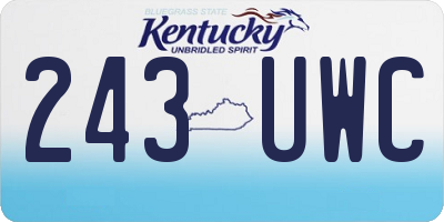 KY license plate 243UWC