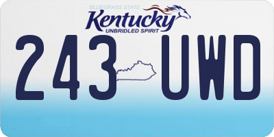 KY license plate 243UWD