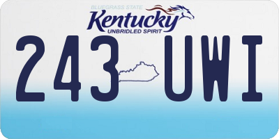 KY license plate 243UWI