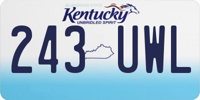 KY license plate 243UWL
