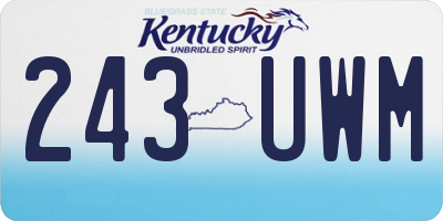 KY license plate 243UWM