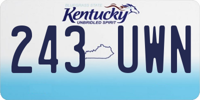 KY license plate 243UWN
