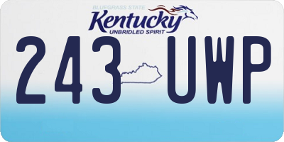 KY license plate 243UWP