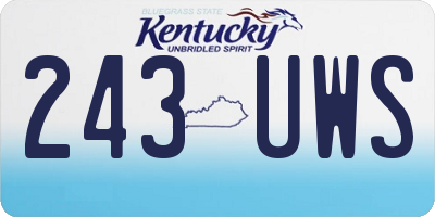 KY license plate 243UWS