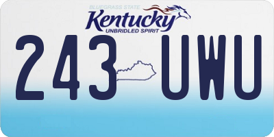 KY license plate 243UWU