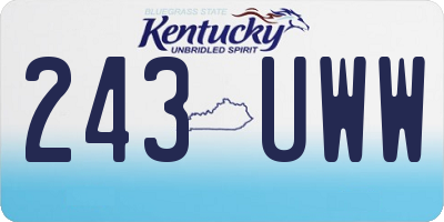 KY license plate 243UWW
